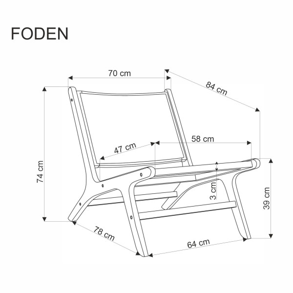 Foden Fotel Wypoczynkowy, Czarny / Naturalny Halmar