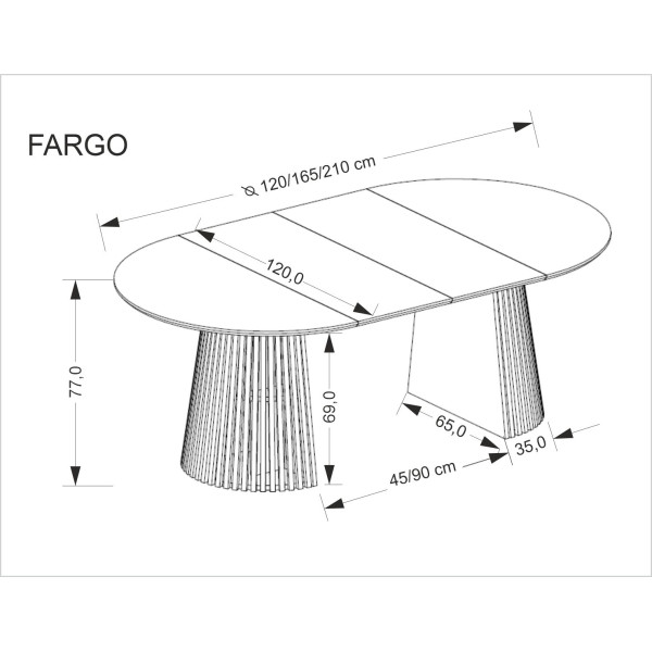 Fargo Stół Rozkładany, Blat - Naturalny, Nogi - Naturalny Halmar