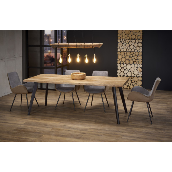 Dickson Stół Rozkładany 150-210/90 Cm, Blat - Naturalny, Nogi - Czarny Halmar