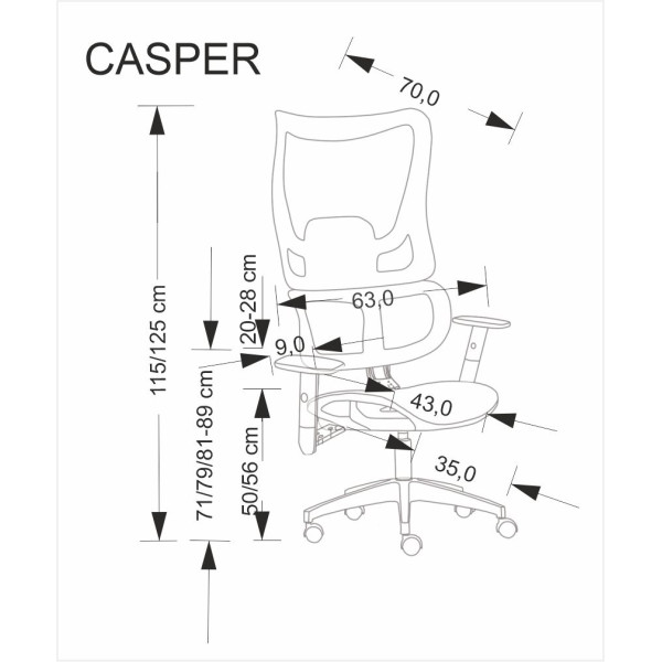 Casper Fotel Gabinetowy Czarny Halmar
