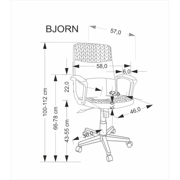 Bjorn Fotel Obrotowy Czarno-Popielaty Halmar