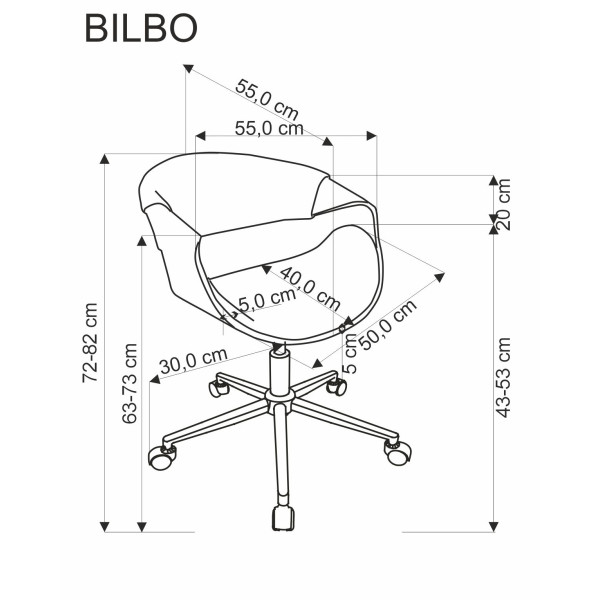 Bilbo Fotel Gabinetowy Czarny / Orzechowy Halmar