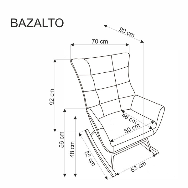 Bazalto Fotel Bujany Czarny Halmar