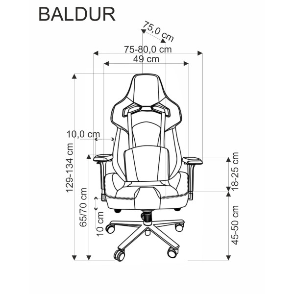 Baldur Fotel Gabinetowy C.popielaty / Czarny Halmar