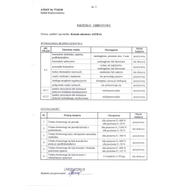 Astral Fotel Gabinetowy Czarny Halmar