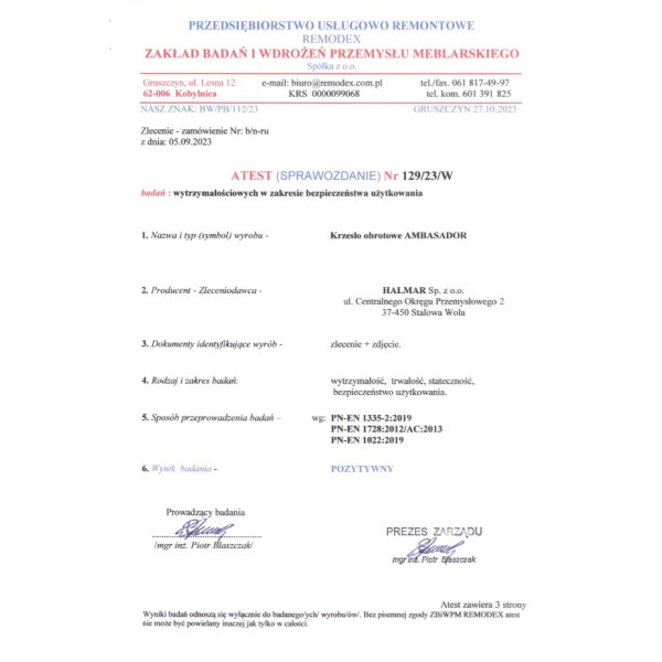 Ambasador Fotel Gabinetowy Popielato / Czarny Halmar