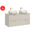 Zestaw Meblowy 120Cm Z Blatem I 2 Umywalkami Nablatowymi Smile