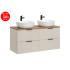 Zestaw Meblowy 120Cm Z Blatem I 2 Umywalkami Nablatowymi Smile