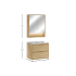 Zestaw Meblowy 60Cm Z Umywalką Meblową Lava I Szafką Z Lustrem