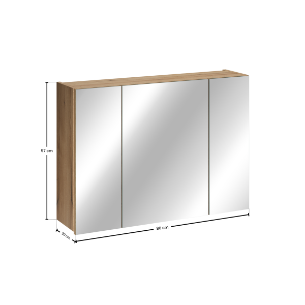 Szafka Z Lustrem 80Cm 3 Drzwi