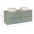Zestaw Meblowy 120Cm Z Blatem I 2 Umywalkami Nablatowymi Beyond