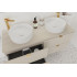 Zestaw Meblowy 120Cm Z Blatem I 2 Umywalkami Nablatowymi Beyond