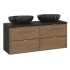 Zestaw Meblowy 120Cm Z Blatem I 2 Umywalkami Nablatowymi Mona