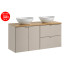 Zestaw Meblowy 120Cm Z Blatem I 2 Umywalkami Nablatowymi Lola