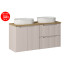 Zestaw Meblowy 120Cm Z Blatem I 2 Umywalkami Nablatowymi Beyond