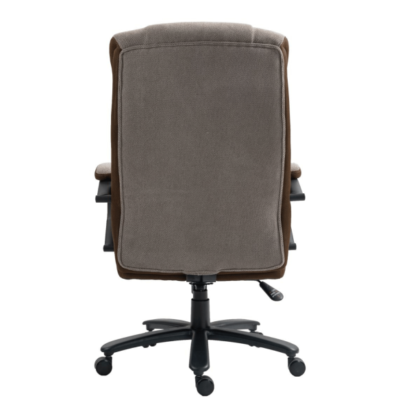 Nowoczesny Fotel Biurowy Obrotowy TILT z Podłokietnikami Do Biurka Biura Gabinetu Brązowy COCOA