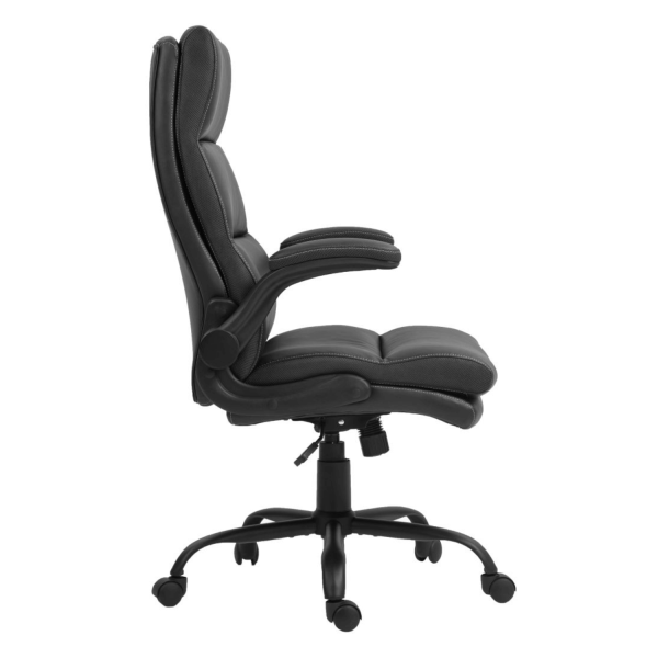 Nowoczesny Fotel Obrotowy Gabinetowy Mechanizm TILT do Biura Ekoskóra Czarny XANDER