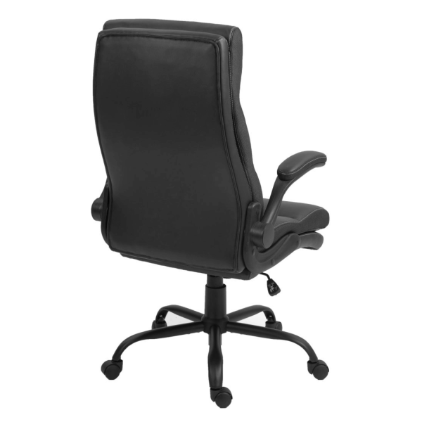 Nowoczesny Fotel Obrotowy Gabinetowy Mechanizm TILT do Biura Ekoskóra Czarny XANDER