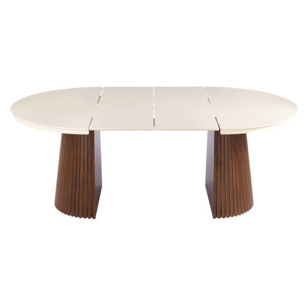 Nowoczesny Stół Rozkładany 120-160-200 cm do Salonu Jadalni Mid Century Modern Kaszmir Orzech ROSELLA