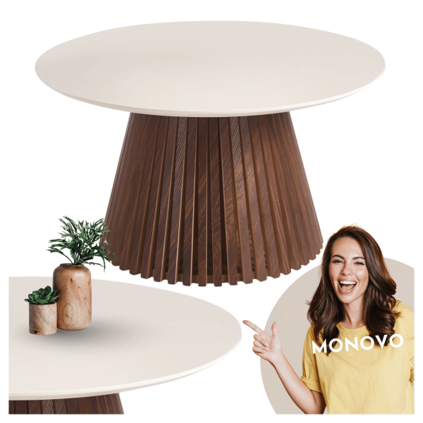 Nowoczesny Stolik Kawowy Ława do Salonu Mid Century Modern Kaszmir Orzech ROSELLIA S