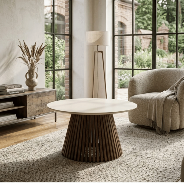 Nowoczesny Stolik Kawowy Ława do Salonu Mid Century Modern Kaszmir Orzech ROSELLIA S