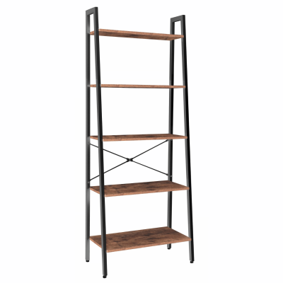 Regał Metalowy Do Salonu Biura Pokoju Stojący Nowoczesny Loft Rustykalny Brąz Czarny NOMAD
