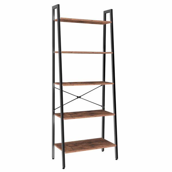 Regał Metalowy Do Salonu Biura Pokoju Stojący Nowoczesny Loft Rustykalny Brąz Czarny NOMAD