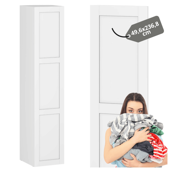 Biały Nowoczesny Front 50x237 cm Do Szafy Garderoby Elegancki z Ramkami FORMO F2