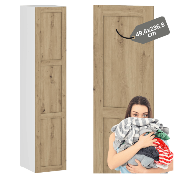 Nowoczesny Front z Ramkami 50x237 cm Do Szafy Garderoby Elegancki Dąb Artisan FORMO F2
