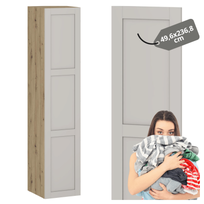 Beżowy Front 50x237 cm Nowoczesny Do Szafy Garderoby Elegancki z Ramkami Kaszmir FORMO F2