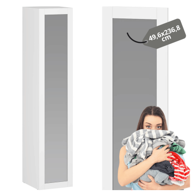 Front Z Lustrem Do Szafy Garderoby Nowoczesny Elegancki 50x237 cm Biały FORMO F3