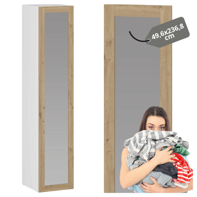 Nowoczesny Front Z Lustrem Do Szafy Garderoby Elegancki 50x237 cm Dąb Artisan FORMO F3
