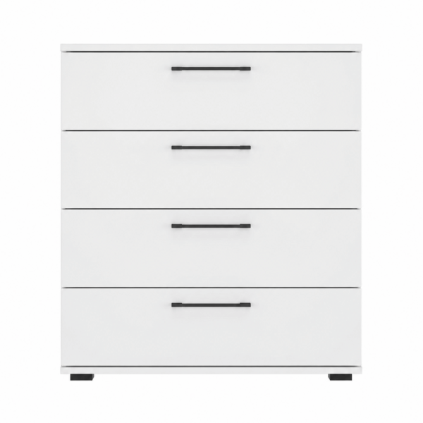 Biała Komoda Z Szufladami Nowoczesna Elegancka Do Salonu Garderoby Pokoju 77x82 cm FORMO KM-1