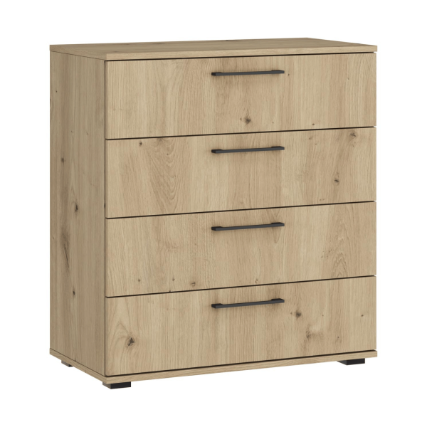 Nowoczesna Elegancka Komoda Z Szufladami 77x82 cm Do Salonu Garderoby Dąb Artisan FORMO KM-1