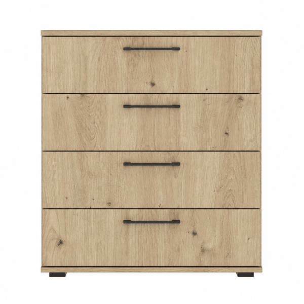 Nowoczesna Elegancka Komoda Z Szufladami 77x82 cm Do Salonu Garderoby Dąb Artisan FORMO KM-1