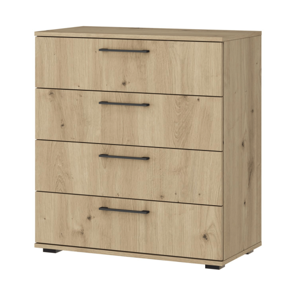 Nowoczesna Elegancka Komoda Z Szufladami 77x82 cm Do Salonu Garderoby Dąb Artisan FORMO KM-1