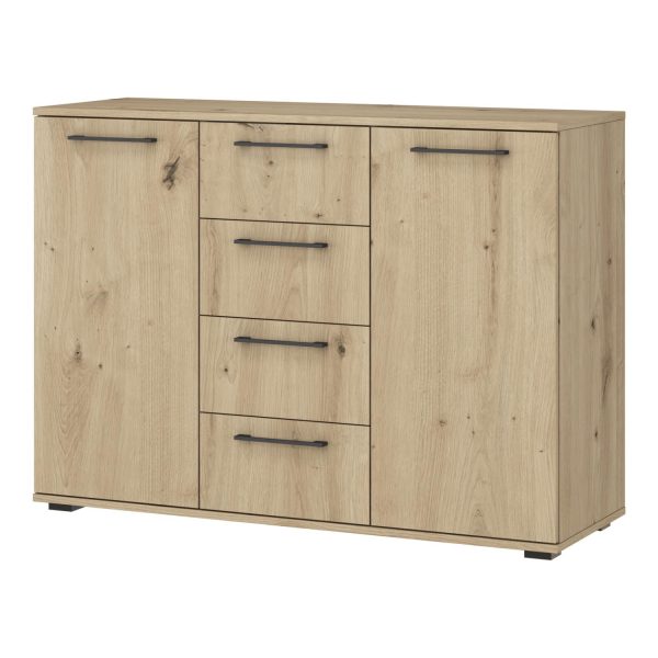 Pojemna Nowoczesna Komoda Z Szufladami Elegancka Do Salonu Garderoby Dąb Artisan FORMO KM-2