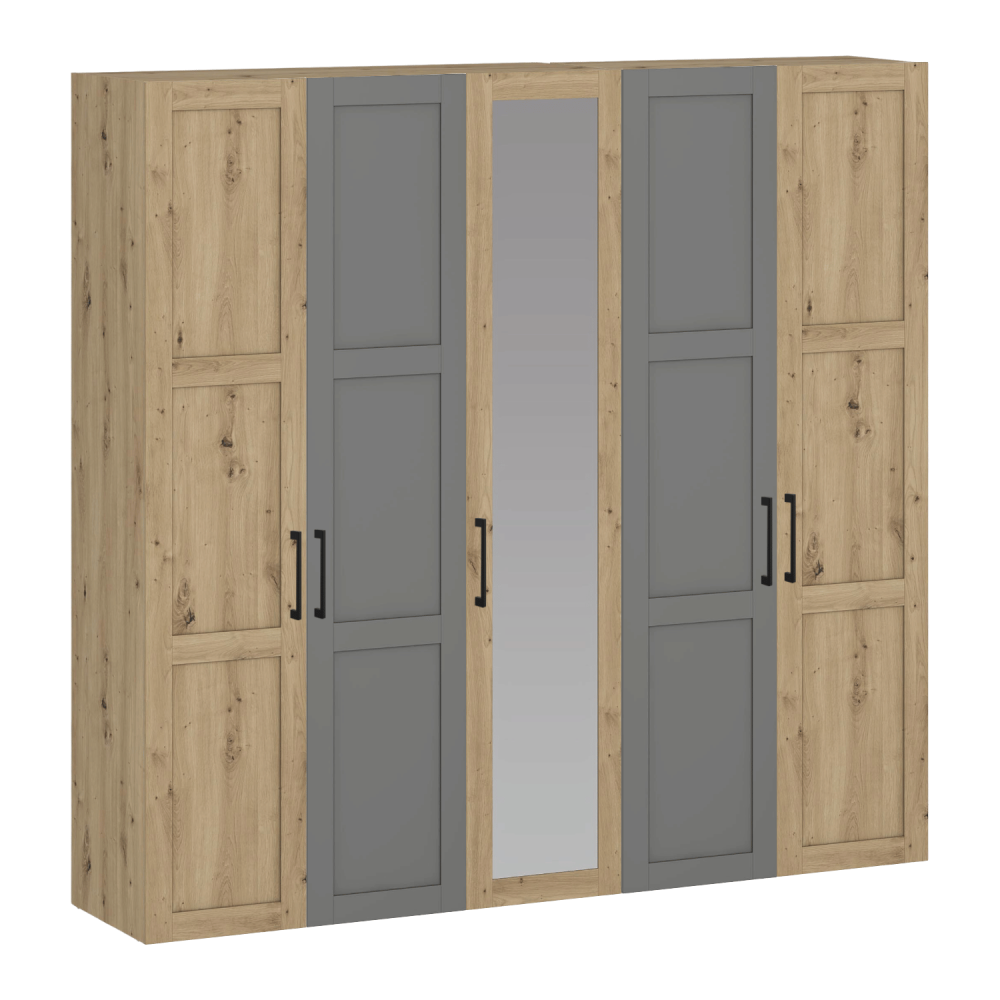 Szafa 250 cm z lustrem Dąb Artisan Popiel FORMO