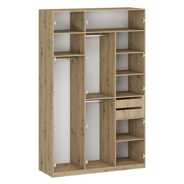 Szafa Z Lustrem Do Garderoby Sypialni Pojemna 250 cm Duża Elegancka Nowoczesna Kaszmir Dąb Artisan FORMO K7+K6