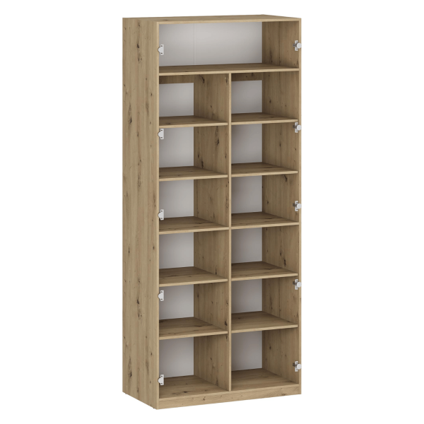 Nowoczesna Duża Szafa Narożna Z Lustrem Do Garderoby Sypialni Pojemna 341 cm Elegancka Dąb Artisan Popiel FORMO K5+K7+K8