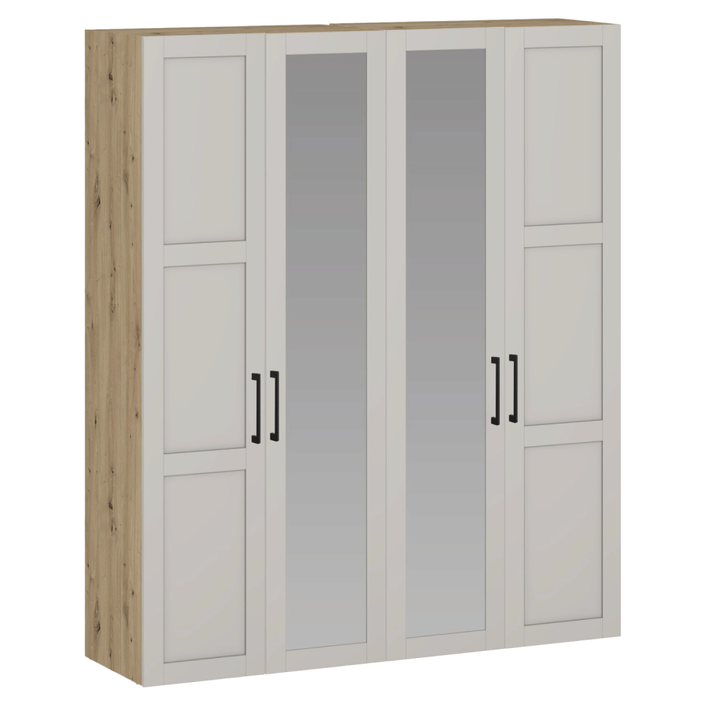 Szafa 200 cm Kaszmir Dąb Artisan z Lustrem FORMO