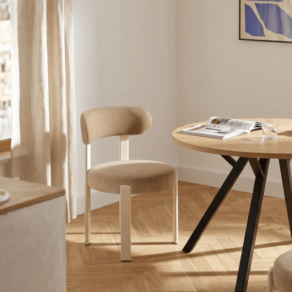 Krzesło Loft Do Jadalni Salonu Kuchni Tapicerowane Nowoczesne Kuchenne Beżowe RODOS