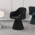 Designerskie Krzesło Tapicerowane Nowoczesne Minimalistyczne Obrotowe do Jadalni Salonu Czarne SOLEA