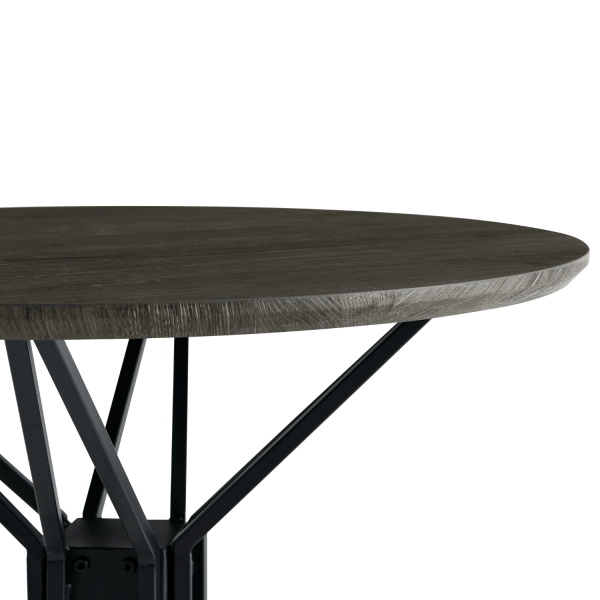 Okrągły Stół Kuchenny Do Jadalni Salonu Kuchni Nowoczesny 80 cm Metalowy Czarny POLY