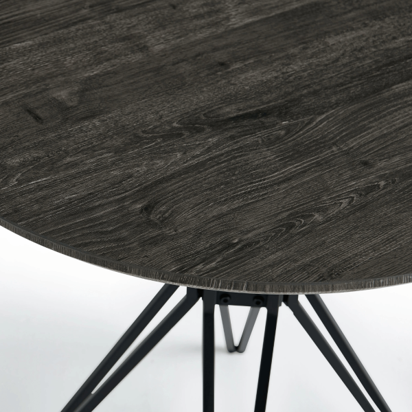 Okrągły Stół Kuchenny Do Jadalni Salonu Kuchni Nowoczesny 80 cm Metalowy Czarny POLY