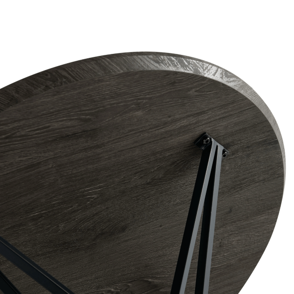 Okrągły Stół Kuchenny Do Jadalni Salonu Kuchni Nowoczesny 80 cm Metalowy Czarny POLY