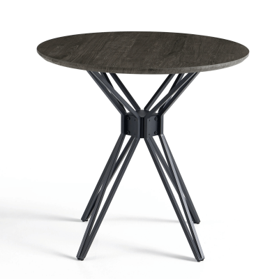 Okrągły Stół Kuchenny Do Jadalni Salonu Kuchni Nowoczesny 80 cm Metalowy Czarny POLY