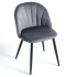 Popielate Welurowe Krzesło Kuchenne Do Jadalni Salonu Loft Eleganckie Nowoczesne Szare Czarne LUNA