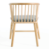 Skandynawskie Krzesło Kuchenne Drewniane Patyczak Do Salonu Jadalni Tapicerowane Szare Dąb MARI