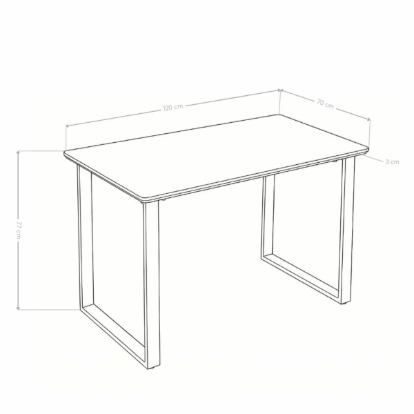 Nowoczesny Stół Kuchenny Industrialny Do Jadalni Salonu Prostokątny 120x70 cm Dąb Ciepły Czarny ZEUS